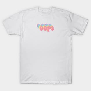 Retro Rainbow Oops Sticker T-Shirt